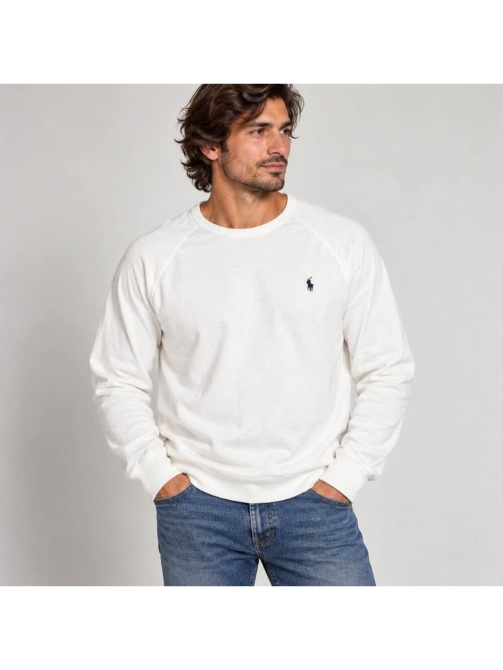 Polo Ralph Lauren Men’s XL Long Sleeve Shirt White Raglan Pony Logo